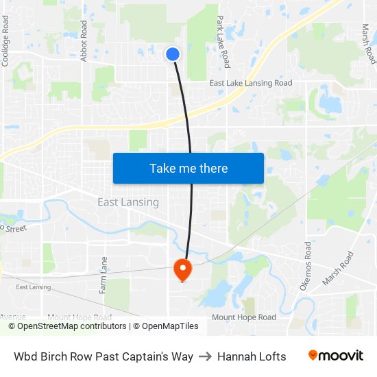 Wbd Birch Row Past Captain's Way to Hannah Lofts map