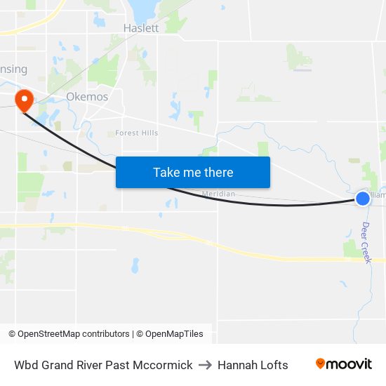 Wbd Grand River Past Mccormick to Hannah Lofts map