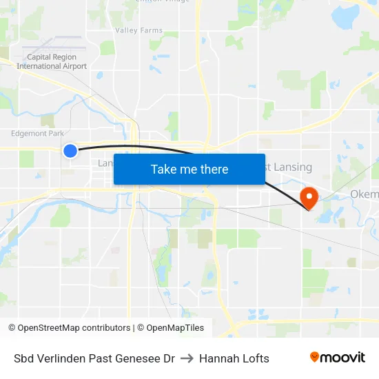 Sbd Verlinden Past Genesee Dr to Hannah Lofts map