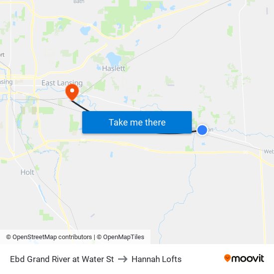 Ebd Grand River at Water St to Hannah Lofts map