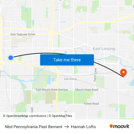 Nbd Pennsylvania Past Bement to Hannah Lofts map