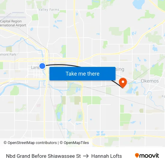 Nbd Grand Before Shiawassee St to Hannah Lofts map