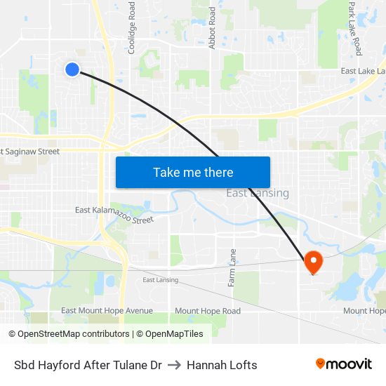 Sbd Hayford After Tulane Dr to Hannah Lofts map