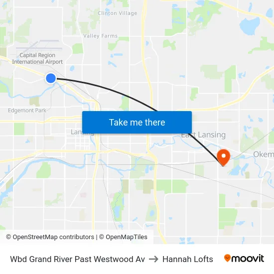 Wbd Grand River Past Westwood Av to Hannah Lofts map