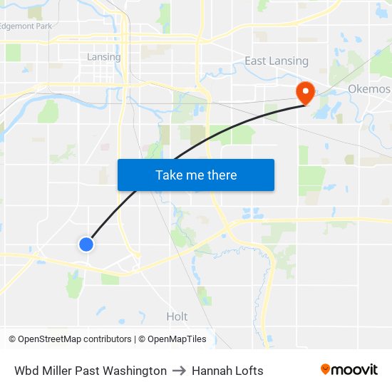 Wbd Miller Past Washington to Hannah Lofts map