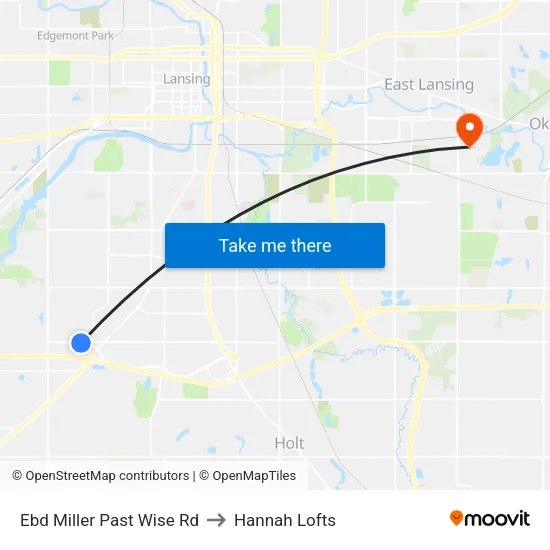 Ebd Miller Past Wise Rd to Hannah Lofts map