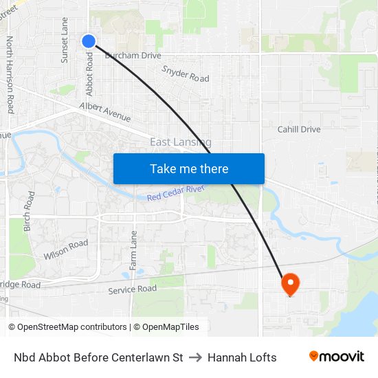 Nbd Abbot Before Centerlawn St to Hannah Lofts map