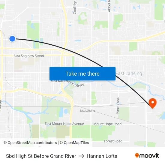 Sbd High St Before Grand River to Hannah Lofts map
