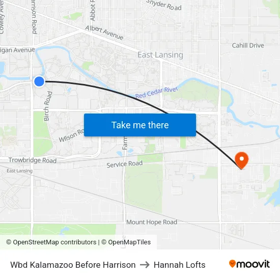 Wbd Kalamazoo Before Harrison to Hannah Lofts map
