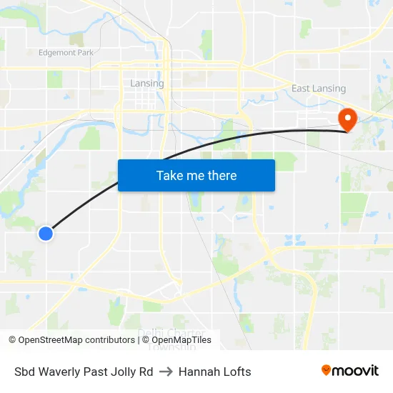 Sbd Waverly Past Jolly Rd to Hannah Lofts map