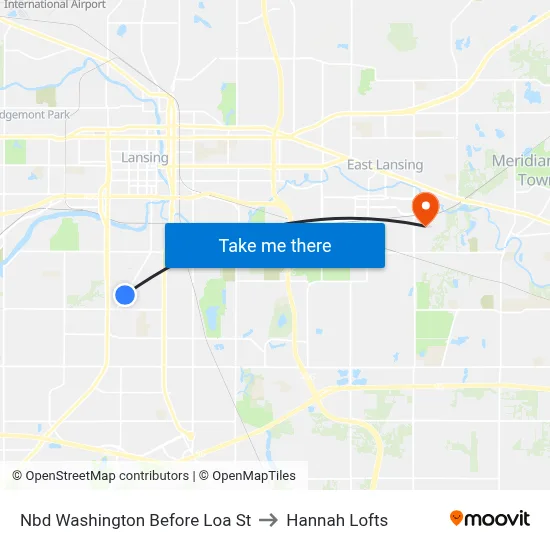 Nbd Washington Before Loa St to Hannah Lofts map