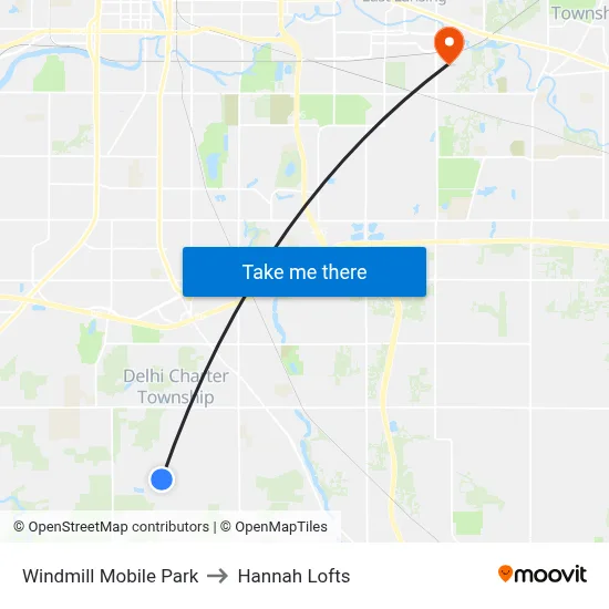 Windmill Mobile Park to Hannah Lofts map