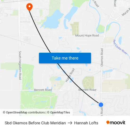 Sbd Okemos Before Club Meridian to Hannah Lofts map
