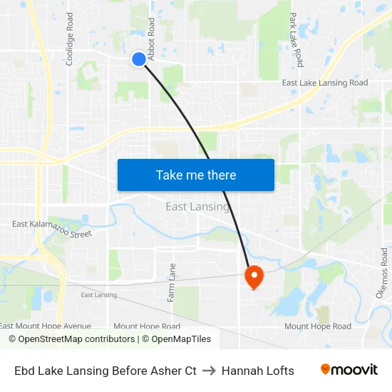 Ebd Lake Lansing Before Asher Ct to Hannah Lofts map