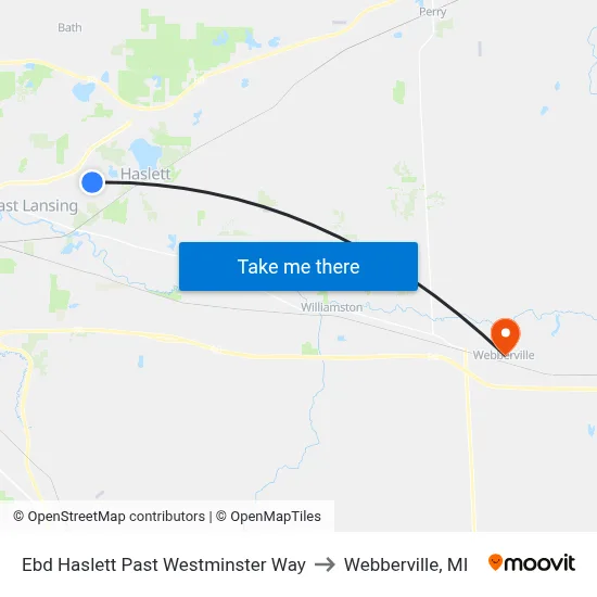 Ebd Haslett Past Westminster Way to Webberville, MI map