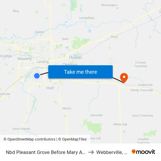 Nbd Pleasant Grove Before Mary Ave to Webberville, MI map