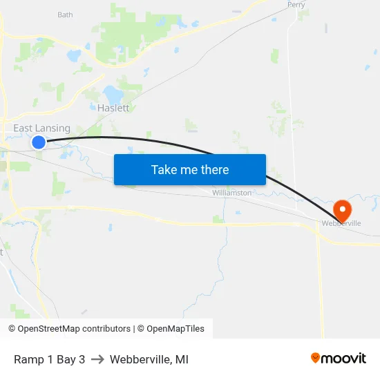 Ramp 1 Bay 3 to Webberville, MI map