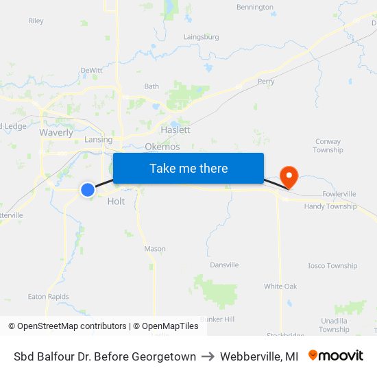 Sbd Balfour Dr. Before Georgetown to Webberville, MI map