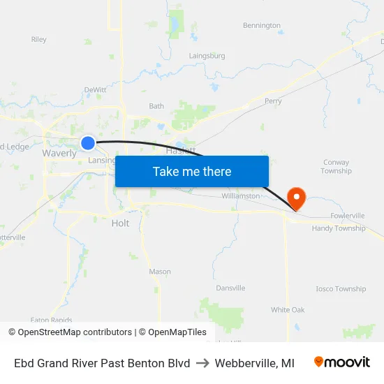 Ebd Grand River Past Benton Blvd to Webberville, MI map