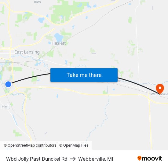 Wbd Jolly Past Dunckel Rd to Webberville, MI map