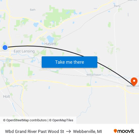 Wbd Grand River Past Wood St to Webberville, MI map