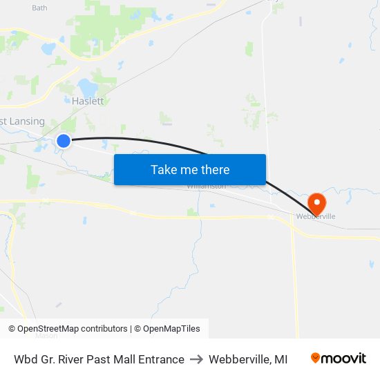 Wbd Gr. River Past Mall Entrance to Webberville, MI map