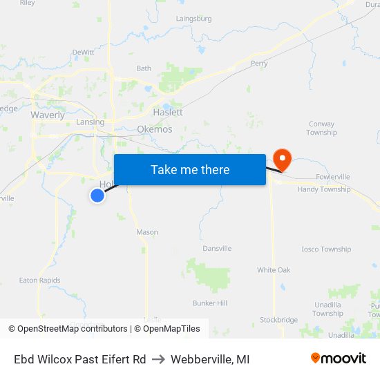 Ebd Wilcox Past Eifert Rd to Webberville, MI map