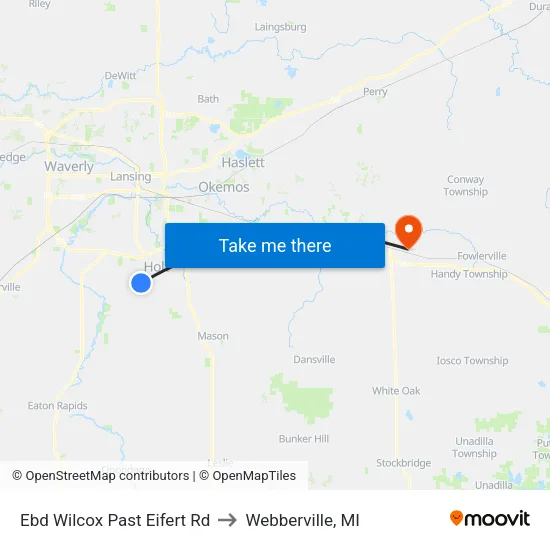 Ebd Wilcox Past Eifert Rd to Webberville, MI map