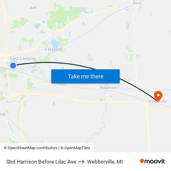 Sbd Harrison Before Lilac Ave to Webberville, MI map
