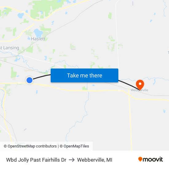 Wbd Jolly Past Fairhills Dr to Webberville, MI map