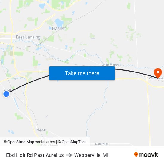 Ebd Holt Rd Past Aurelius to Webberville, MI map