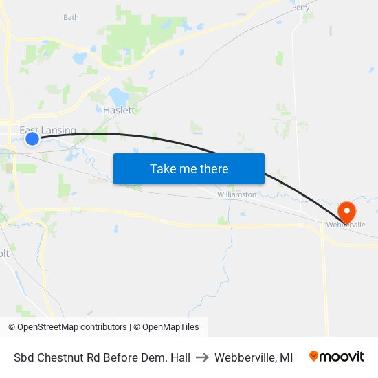 Sbd Chestnut Rd Before Dem. Hall to Webberville, MI map