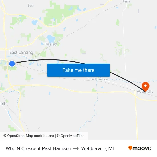 Wbd N Crescent Past Harrison to Webberville, MI map