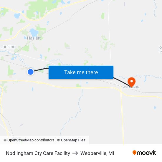 Nbd Ingham Cty Care Facility to Webberville, MI map