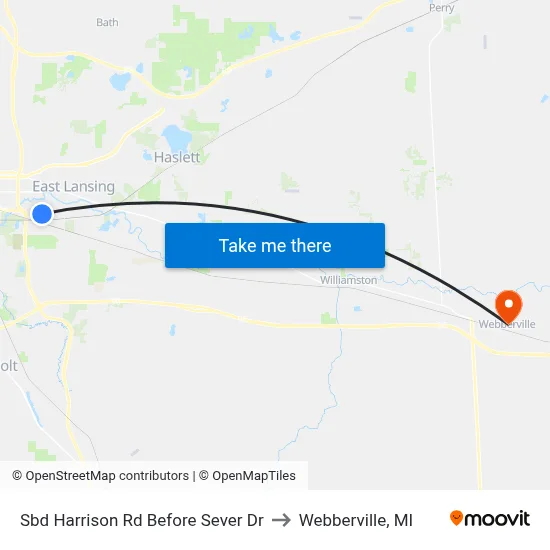 Sbd Harrison Rd Before Sever Dr to Webberville, MI map
