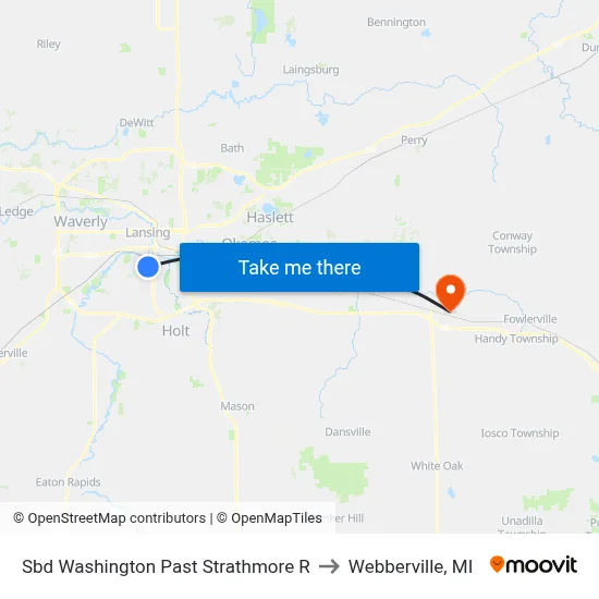 Sbd Washington Past Strathmore R to Webberville, MI map