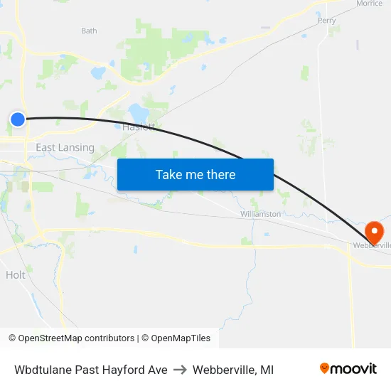 Wbdtulane Past Hayford Ave to Webberville, MI map