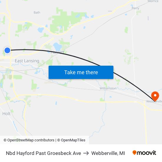 Nbd Hayford Past Groesbeck Ave to Webberville, MI map