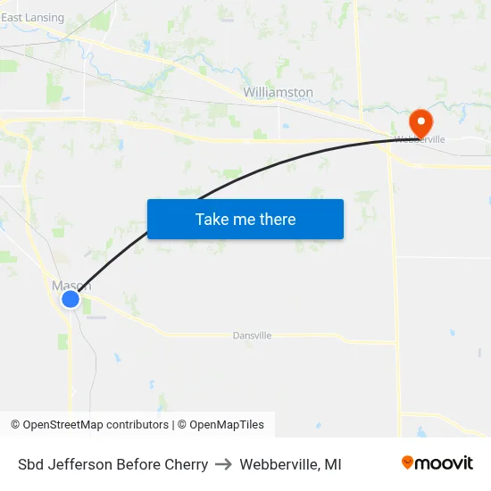 Sbd Jefferson Before Cherry to Webberville, MI map