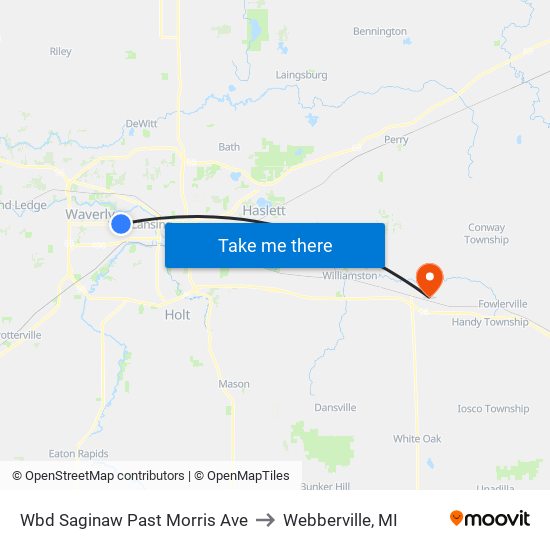 Wbd Saginaw Past Morris Ave to Webberville, MI map