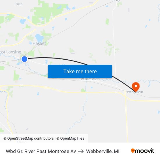 Wbd Gr. River Past Montrose Av to Webberville, MI map