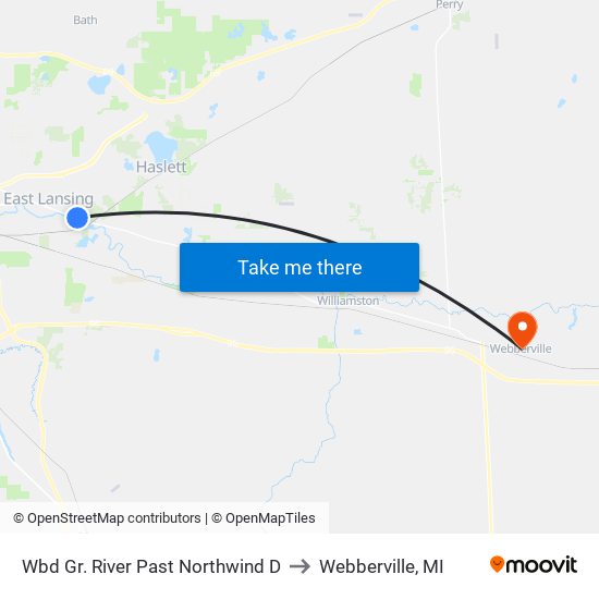 Wbd Gr. River Past Northwind D to Webberville, MI map