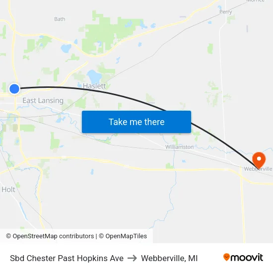 Sbd Chester Past Hopkins Ave to Webberville, MI map