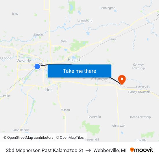 Sbd Mcpherson Past Kalamazoo St to Webberville, MI map