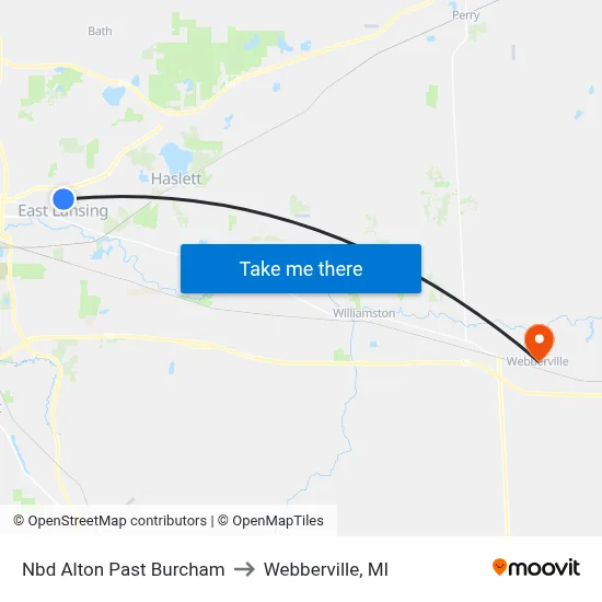 Nbd Alton Past Burcham to Webberville, MI map