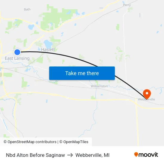 Nbd Alton Before Saginaw to Webberville, MI map