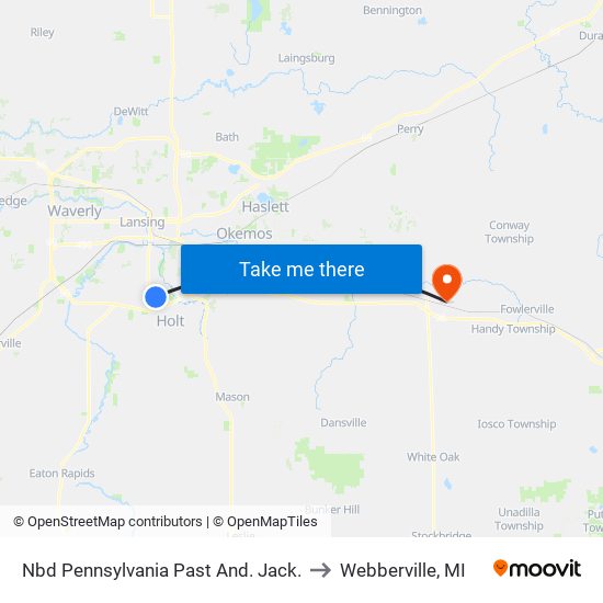 Nbd Pennsylvania Past And. Jack. to Webberville, MI map