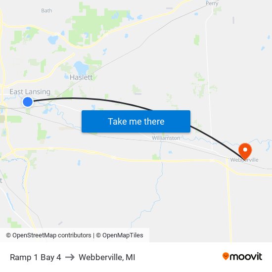 Ramp 1 Bay 4 to Webberville, MI map