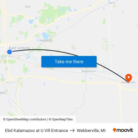 Ebd Kalamazoo at U Vill Entrance to Webberville, MI map