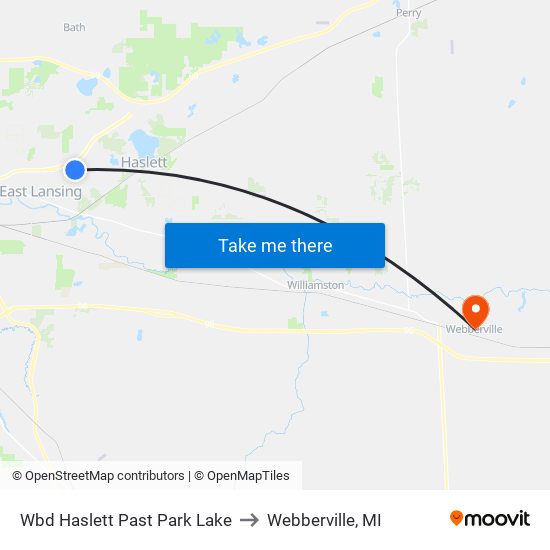 Wbd Haslett Past Park Lake to Webberville, MI map